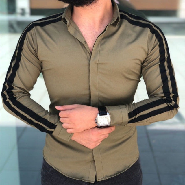 arrival Long Sleeve Mens Shirts Button Up Business Work Smart Formal Plain Dress Top Casual Slim Fit Men Men's Clothing