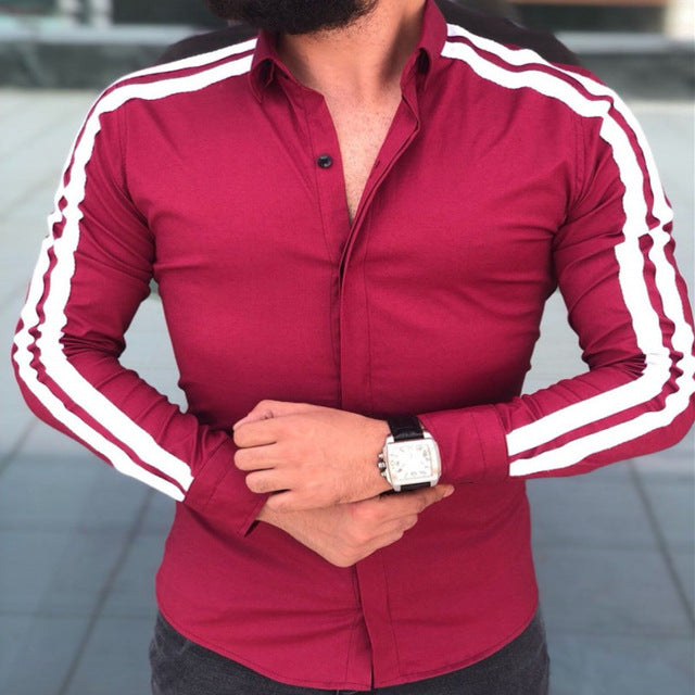 arrival Long Sleeve Mens Shirts Button Up Business Work Smart Formal Plain Dress Top Casual Slim Fit Men Men's Clothing