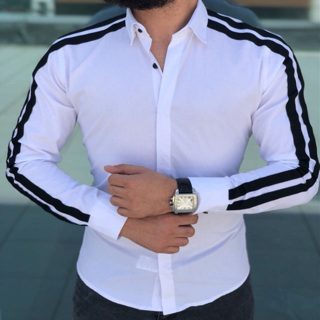 arrival Long Sleeve Mens Shirts Button Up Business Work Smart Formal Plain Dress Top Casual Slim Fit Men Men's Clothing